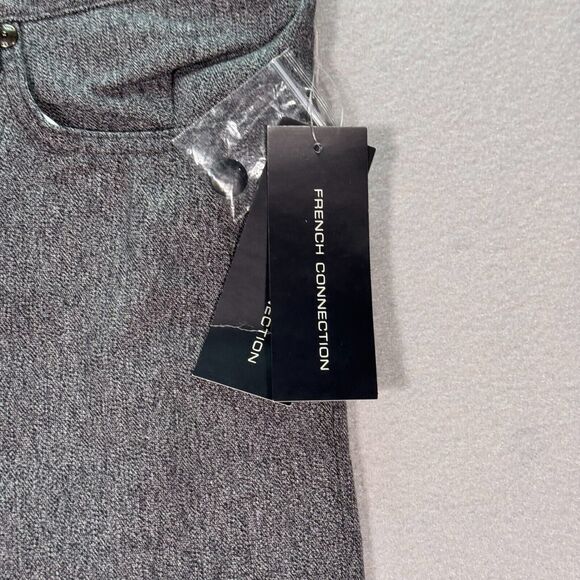French Connection Summit Trouser Womens 34 Black Melage Gray Straight Spiderman - Picture 8 of 14